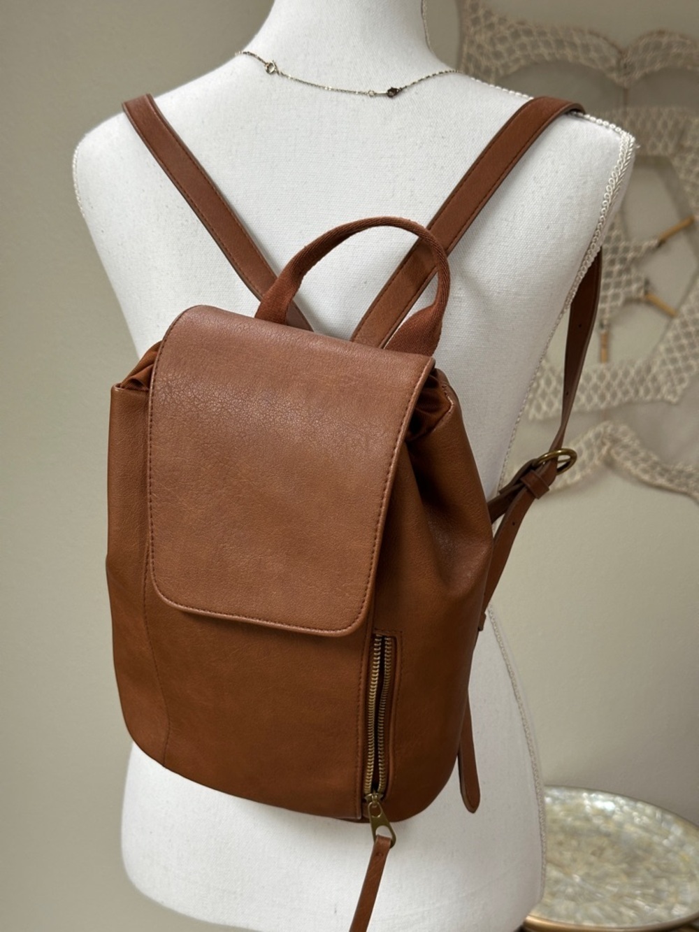 Universal Thread Brown Faux Leather Backpack Purse